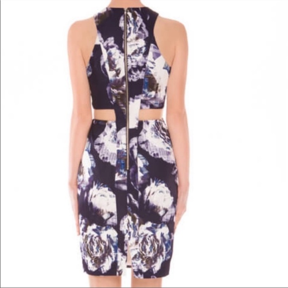 Finders Keepers Purple Cut Out Floral Dress - Picture 7 of 8